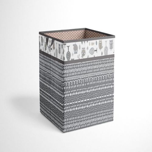Bacati - Owls Gray/Beige Neutral Collapsible Laundry Hamper