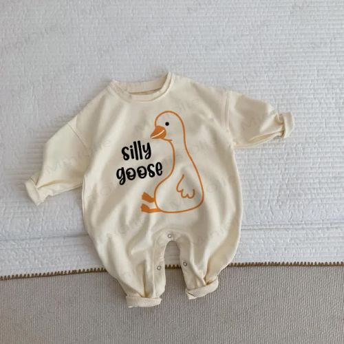 SILLY GOOSE Baby Beige Romper