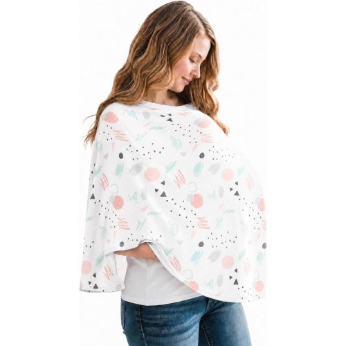Copper Pearl Nursing Cover for Breastfeeding – Multi-Use Baby Car Seat Cover, Stroller Cover & Breast Feeding Cover Up for Women, Stretchy Breathable High Quality Cover for Boy or Girl, Bayside