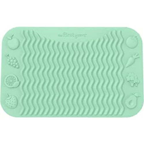The First Years SenseAbles Finger Foods Placemat – Silicone Feeding Mat for Baby High Chairs or Table - Dishwasher Safe – Mint