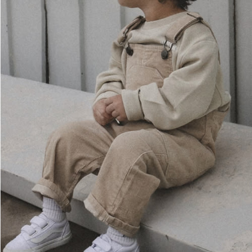 Cream Corduroy Overalls