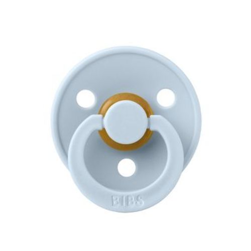 Bibs Colour Latex Pacifier 0-6m Size 1 - Baby Blue: Rubber Latex, BPA-Free, Vents for Air Circulation, Phthalate-Free