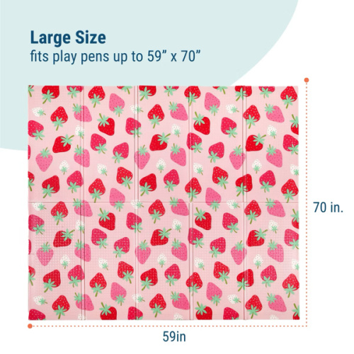 Wildkin Toddler Foam Play Mat - 70" x 59" (Strawberry Patch)