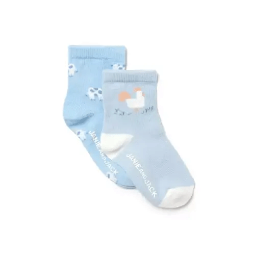 Baby Bundle Blue Rooster And Blue Bead Cow Baby Farm Friends Sock 2-Pack by Janie and Jack