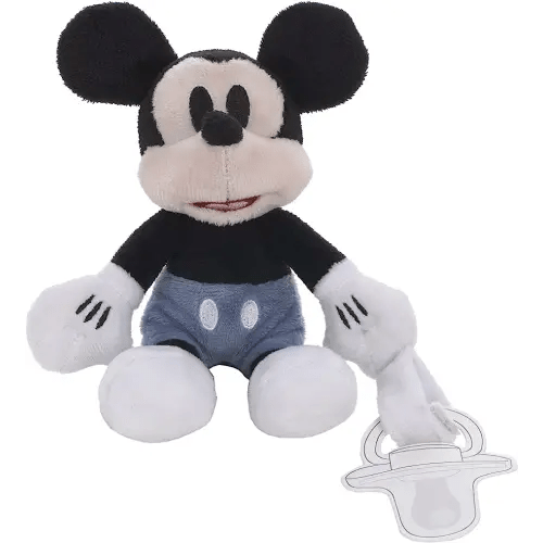 Disney Mickey Mouse White, Blue and Black Plush Buddy Pacifier Holder