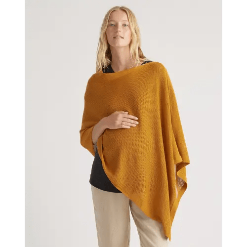 Lightweight Cotton Cashmere Nursing Shawl in Amber