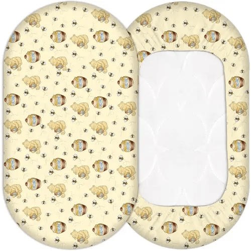1 Pcs Classic Pooh Baby Bassinet Sheets, The Winnie Toddler Bed Sheets, Bassinet Sheet for Baby Boys or Girls, Suitable for Standard Cradles, Baby Bedding Supply, 32x16 Inch