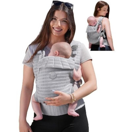 GROWNSY Baby Carrier Newborn to Toddler, Breathable Mesh Carrier with One-Click Sliding Clasp, Head Support