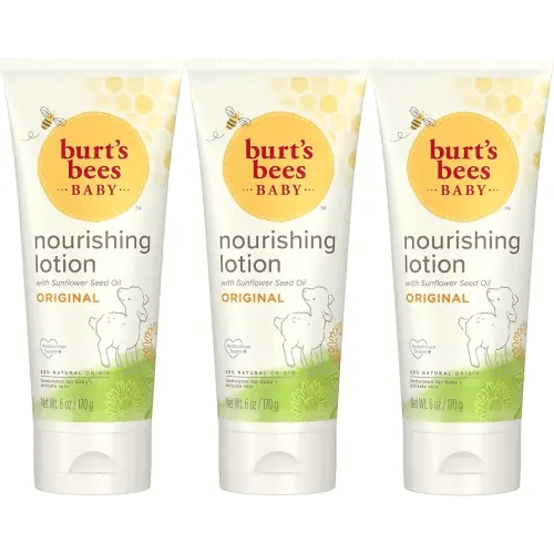 Burt's Bees Baby Lotion, Gentle and Nourishing Lotion, Pediatrician Tested, Original Scent, 99% Natural Origin, 6 Oz (Pack of 3)
