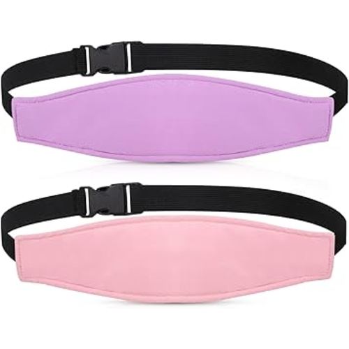 HESTYA 2 Pieces Baby Carseat Head Support Band Strap Headrest Stroller Seat Sleeping Headrest Neck Relief Head Strap Headband for Kids Children Toddler Infant(Sweet)