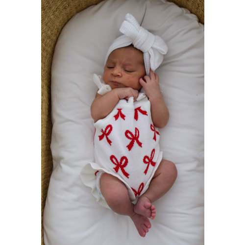 SUMMER BOW FRILL ROMPER | RED BOWS