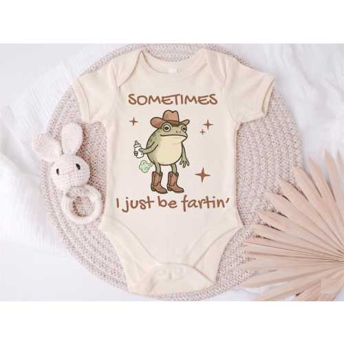 Sometimes I Just Be Fartin' Shirt, Cowboy Frog Baby Tee, Western Baby Bodysuit, Funny Newborn Outfit, Baby Shower Tee, Cowboy Baby Outfit