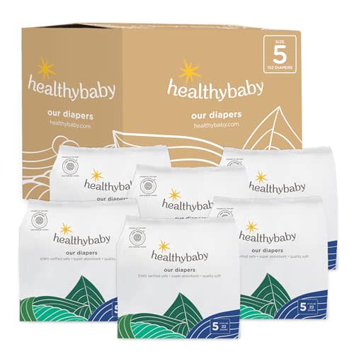 Our Diapers | The First EWG Verified & Microbiome-Friendly Diaper | Size 5 (27-35 lbs) 132 Count | 12-Hour Leak Protection | Made with Organic Cotton & Plant-Derived Materials | Totally Chlorine Free