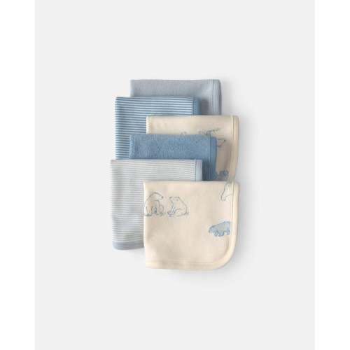 Baby 6-Pack Bear Terry Washcloths - Blue