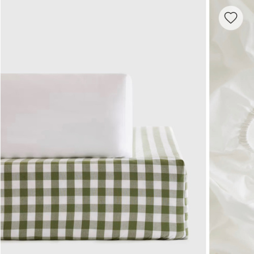 Organic Percale Gingham Crib Sheet 2-Pack in Blue Fog