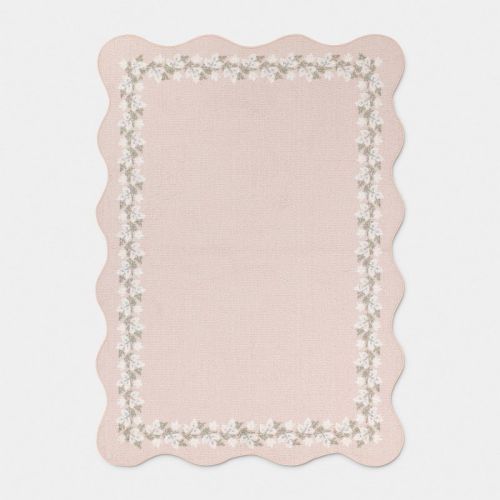 5'x7' Floral Border with Scallop Edge Dorm Area Rug Pink - Threshold™