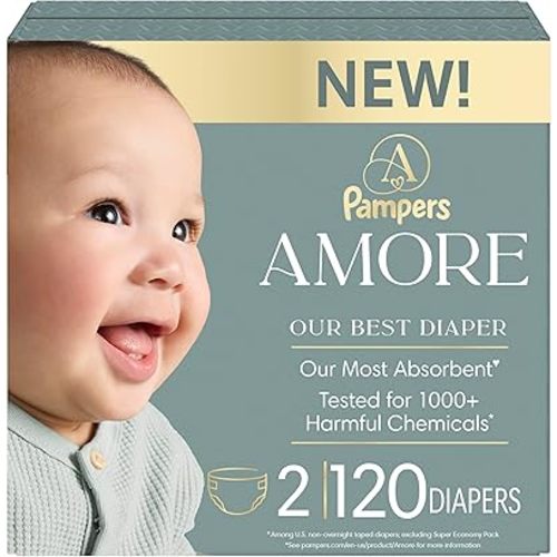 Pampers Amore, Size 1 (8-14 lbs), 132 Count, Our Best Diaper