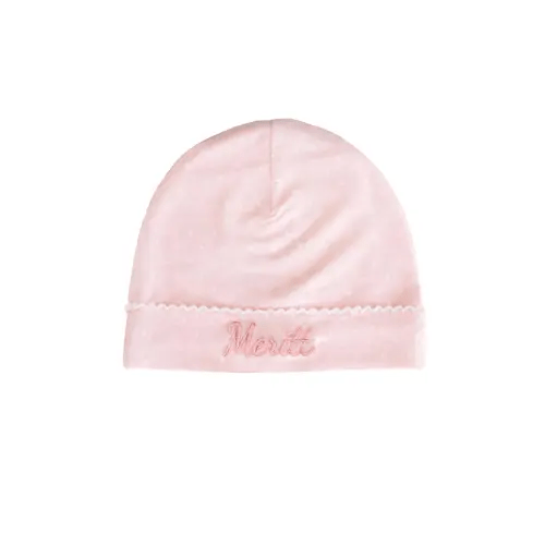 Picot Trim Bamboo Hat | Baby Pink