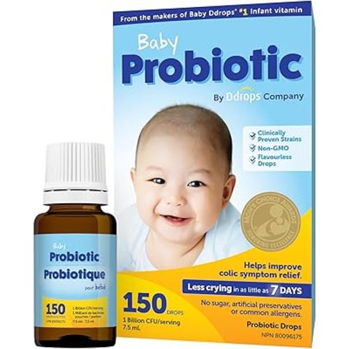 Baby Ddrops Probiotic 150 Drops - Colic Symptom Relief for Newborns and Infants - Easy-to-Use, No Sugar, Non-GMO, Allergy-friendly