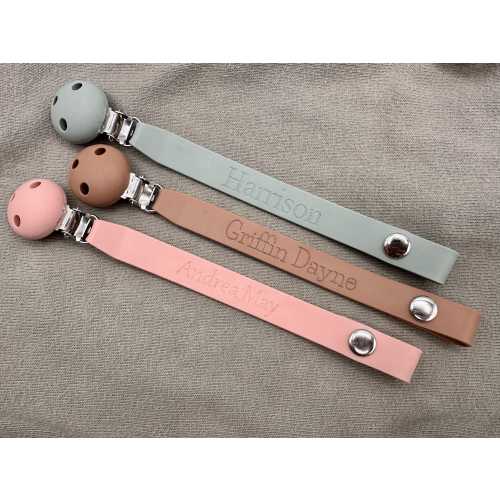 Silicone Pacifier Clip – Personalized with Name - Safe & Stylish – Multiple Colors