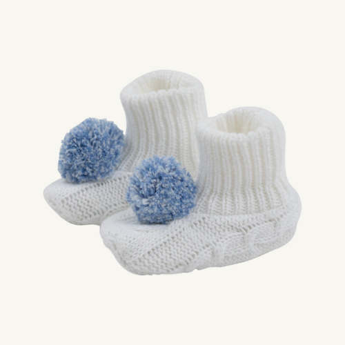 Bryer Booties - Worth Avenue White with Buckhead Blue & Barbados Blue