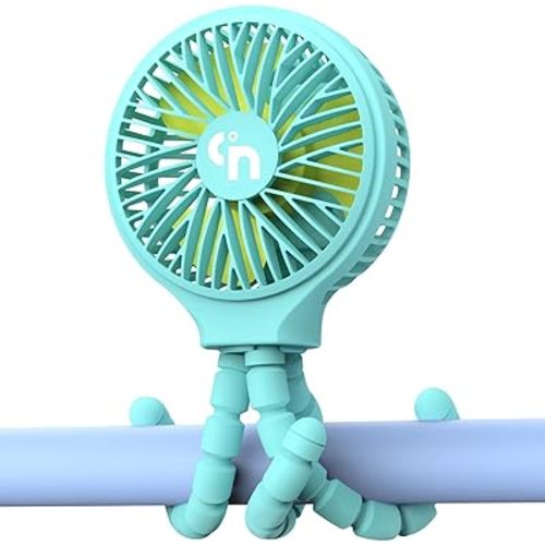 HomeLifairy Portable Stroller Fan, USB or Rechargeable Battery Operated with 3 Speeds and 360°Rotate, Cooling Clip On for Baby Crib Travel Car Seat Blue