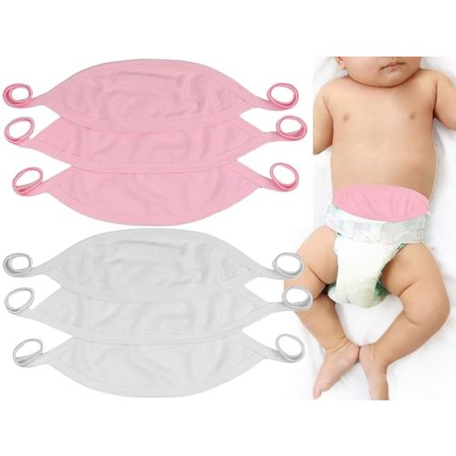 ToBeInStyle Babies' 6-Pack Comfortable Newborn Baby Belly Binder - Pink/White - One Size