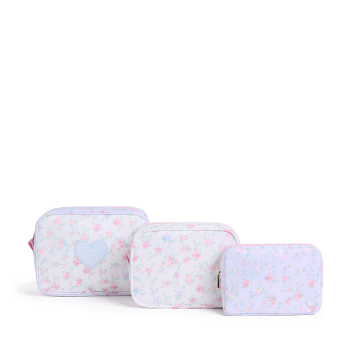 STATE Bags | STATE x LoveShackFancy Travel Pouch Set Nylon Confetti Bloom / Wildflower Blue
