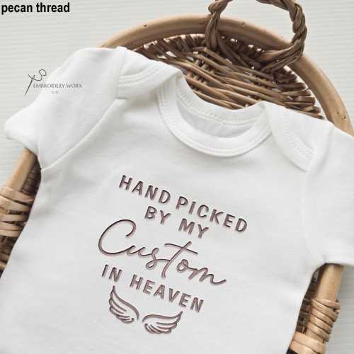 Embroidered Hand Picked By My Grandma In Heaven Onesie® brand Grandma Onesie® Heaven Sent Personalized Onesie® Custom Grandma Grandpa Z202