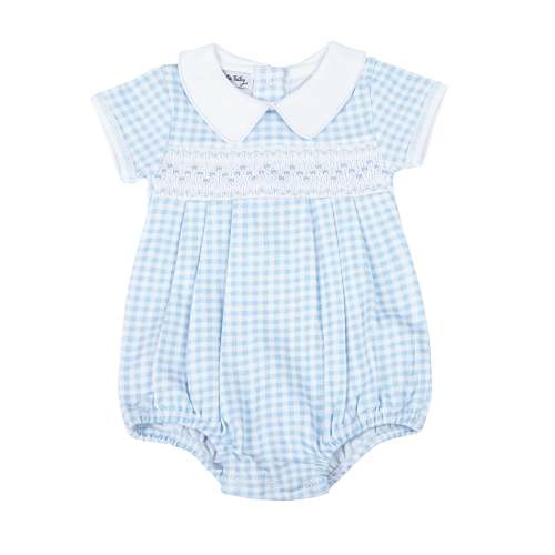 Mini Checks Smocked Boy Bubble – Everleigh Elaine