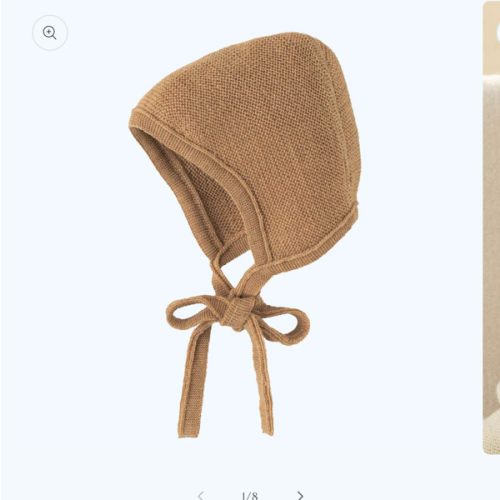 DISANA Knitted Baby Bonnet in Organic Merino Wool – Danish Woolen Delight