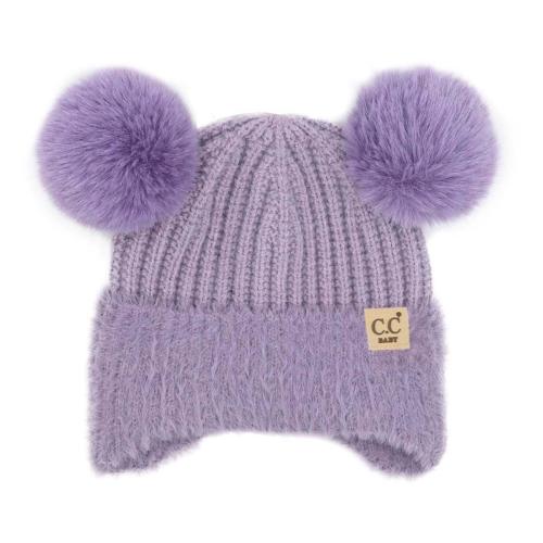Baby Girls' C.C Double Pom Earflap Beanie