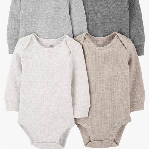 Simple Joys by Carter's Baby 4-pack Soft Thermal Long Sleeve Bodysuits