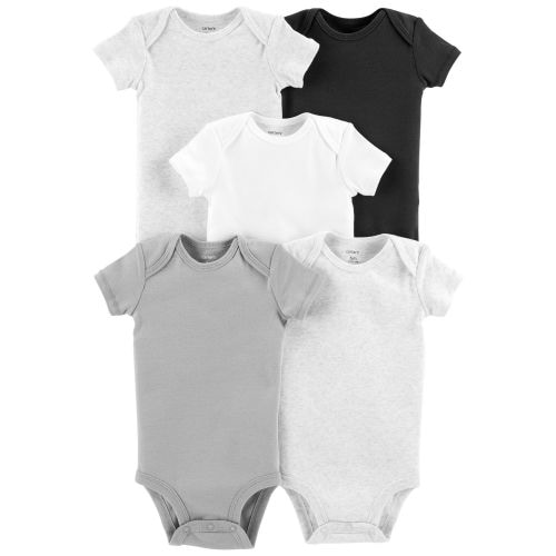 Carter's5-Pack Short-Sleeve Original Bodysuits - Grey/Heather