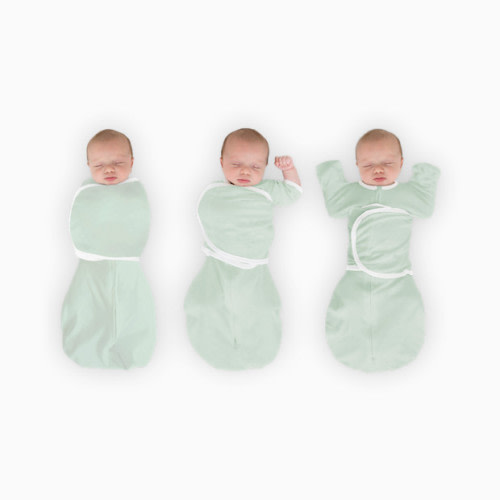 Organic Omni Swaddle Sack with Arms Up Half-Length Sleeves and Mitten Cuffs TOG 1.0 - Soft Jadeite