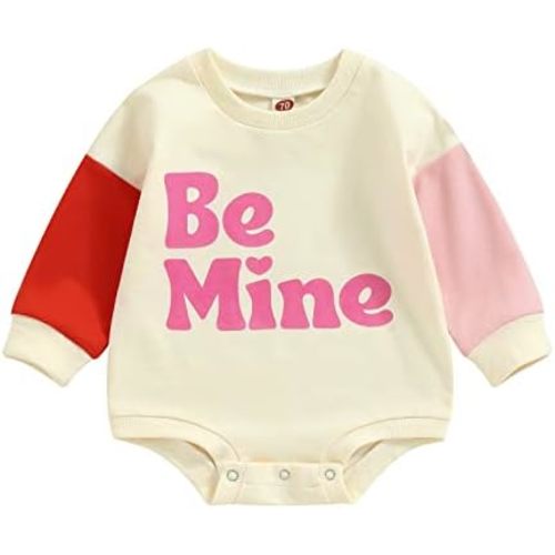 FYBITBO Baby Girl Boy Crewneck Sweatshirt Bubble Romper Long Sleeve Shirt Onesie Valentines Outfit Fall Clothes