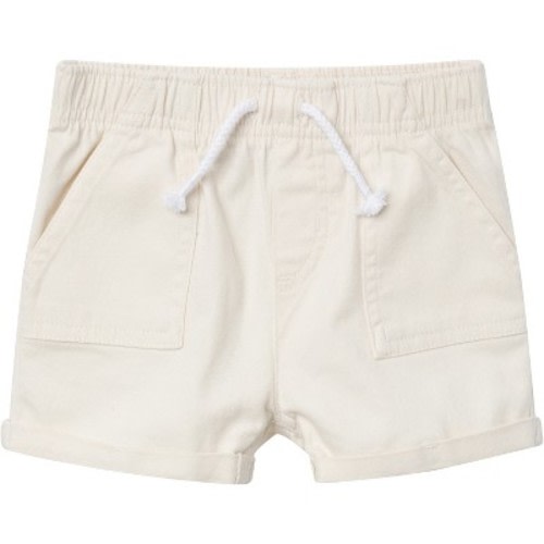 Gerber Baby Girls' Cuffed Twill Shorts, Light Tan, 0-3 Months
