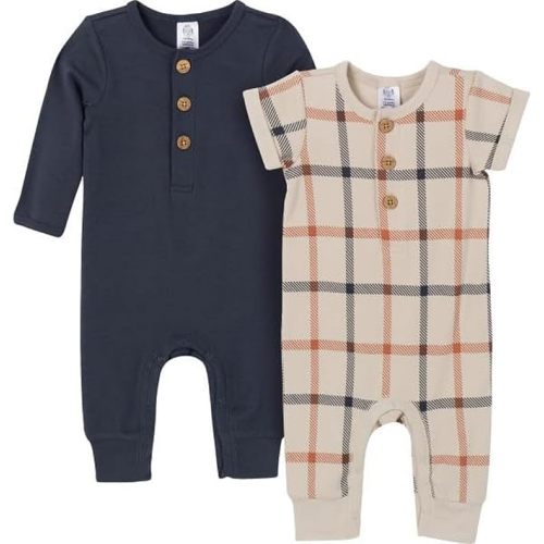 Gerber Baby Girls' Baby Boys 2-pack Long Leg Romper