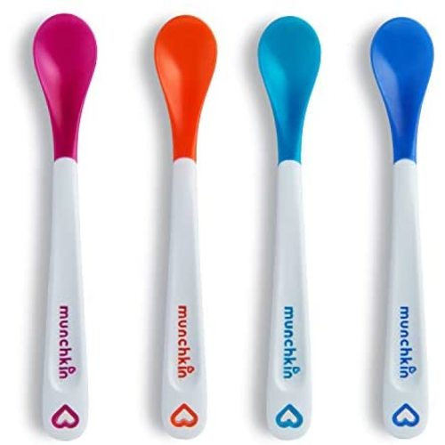 Munchkin White Hot Infant Safety Spoons, 4 Count , 0.39x0.79x6.5 Inch (Pack of 4)