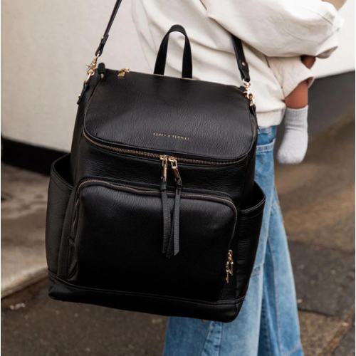 Lullaby Diaper Backpack Black | Poppy and Peonies – Poppy & Peonies