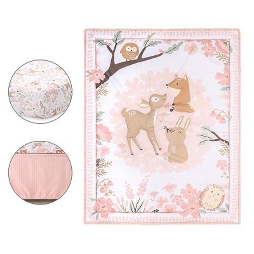 Baby Girl The Peanutshell Fairytale Forest 3-Piece Crib Bedding Set