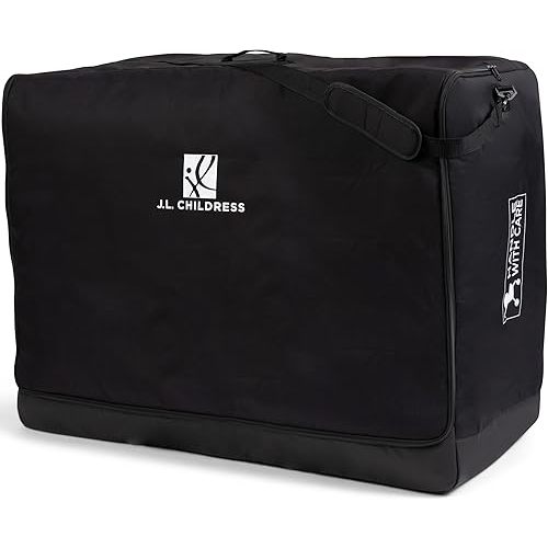 J.L. Childress Universal Stroller Travel Bag for Airplane - Fits Most Baby Strollers, Flying Essentials, Airport Accessories for Gate or Luggage Check, ID Card, AirTag Compatible - Large, Padded