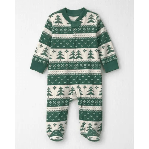 Baby Fair Isle Waffle Knit Sleep & Play Pajamas Made with Organic Cotton - Little Planet | Carter's