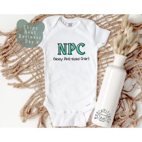 Nerdy Baby Shirt, Funny Roleplaying Baby Outfit, Green NPC Baby Shirt for Fantasy RPG Theme Baby Shower Gift for Gamer Parents