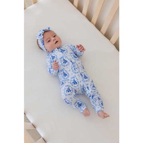 EVER AFTER (ribbed) Zippy | Baby Toddler Bamboo Pajamas | Girl | Disneyland | Romper | Princess | Bow | Cinderella | Castle | Coquette