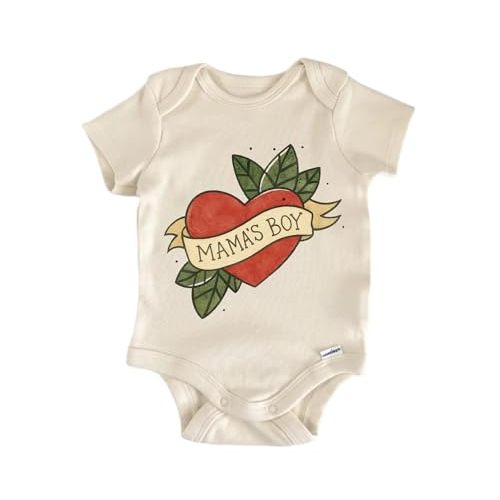 NOFO VIBES Mama's Boy Tattoo - Baby Boy Girl Clothes Bodysuit Funny Cute