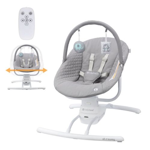 Baby Trend Sit N Sway Portable Baby Swing - Dash Gray: Adjustable Speed, Detachable Toy Bar, 5-Point Harness
