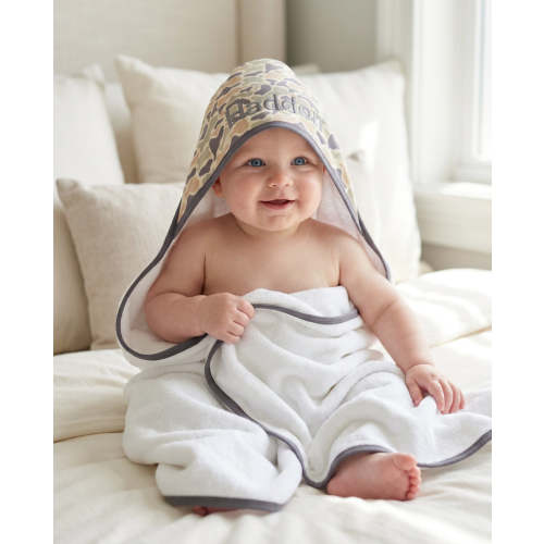 Embroidered Bamboo Hooded Towel in Camo Cutie | Caden Lane