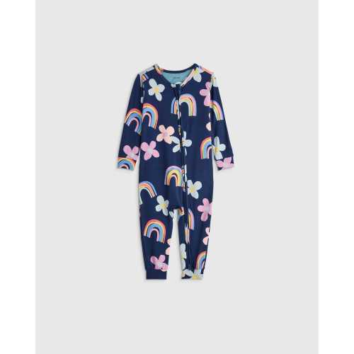 Bamboo One Piece Pajama - Baby in Rainbow Garden