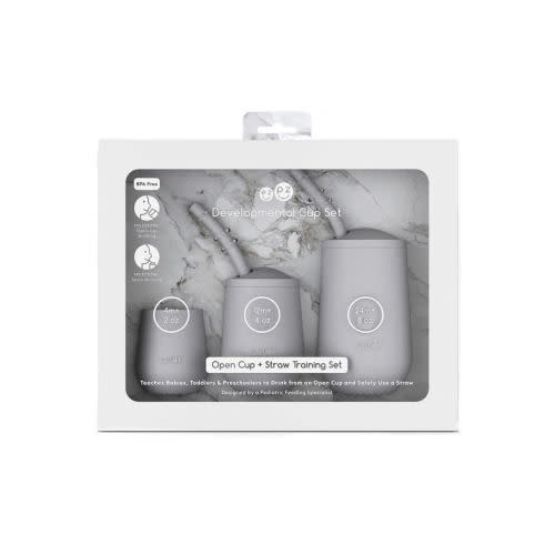 Cup Set (Pewter) | ezpz – Developmental Cup Set